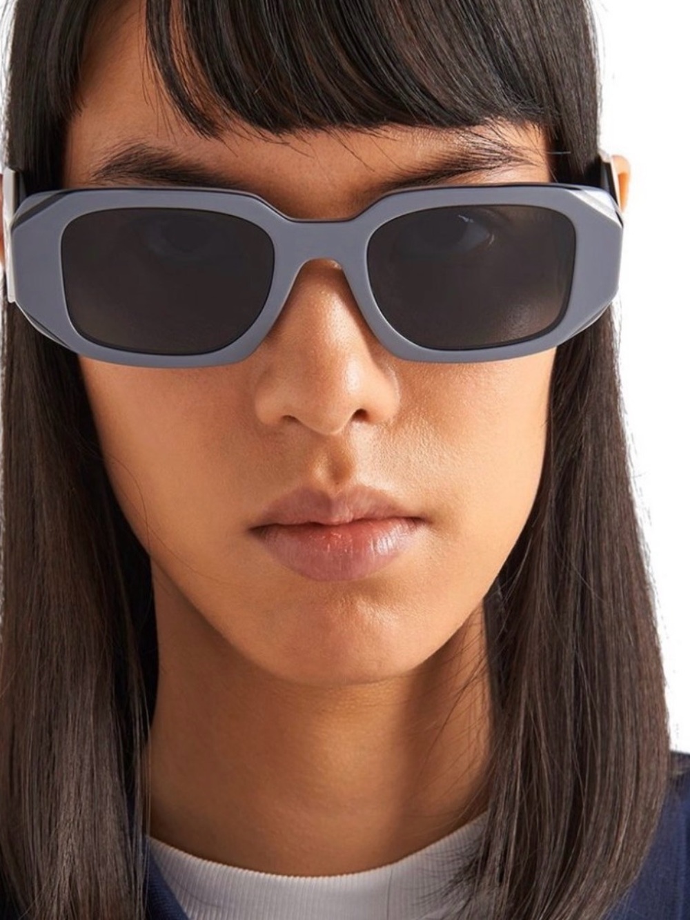 Prada Women’s Slate Gray Angular Sunglasses - Picture 3 of 3